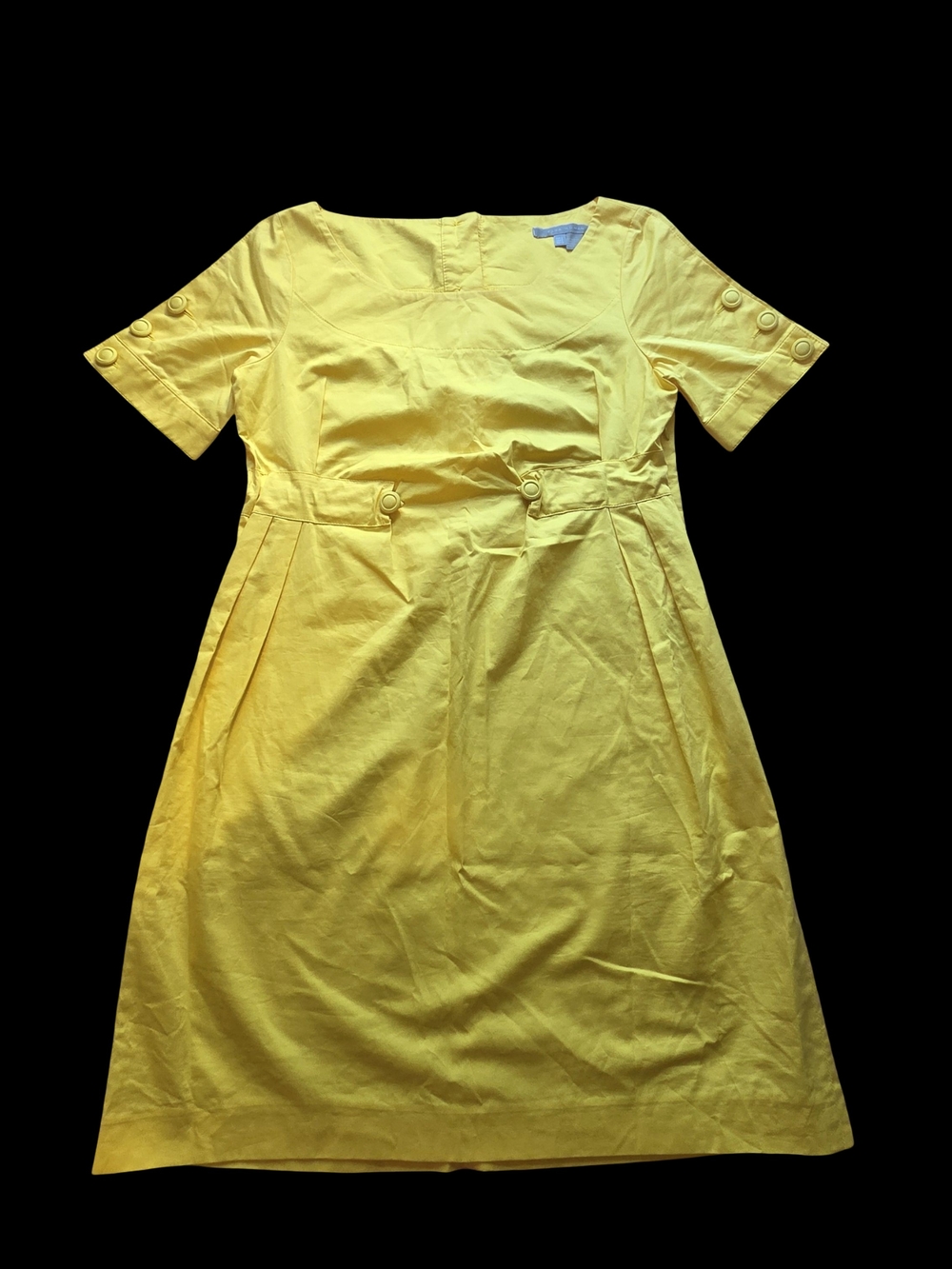Zara Yellow Midi Dress with Button Accents